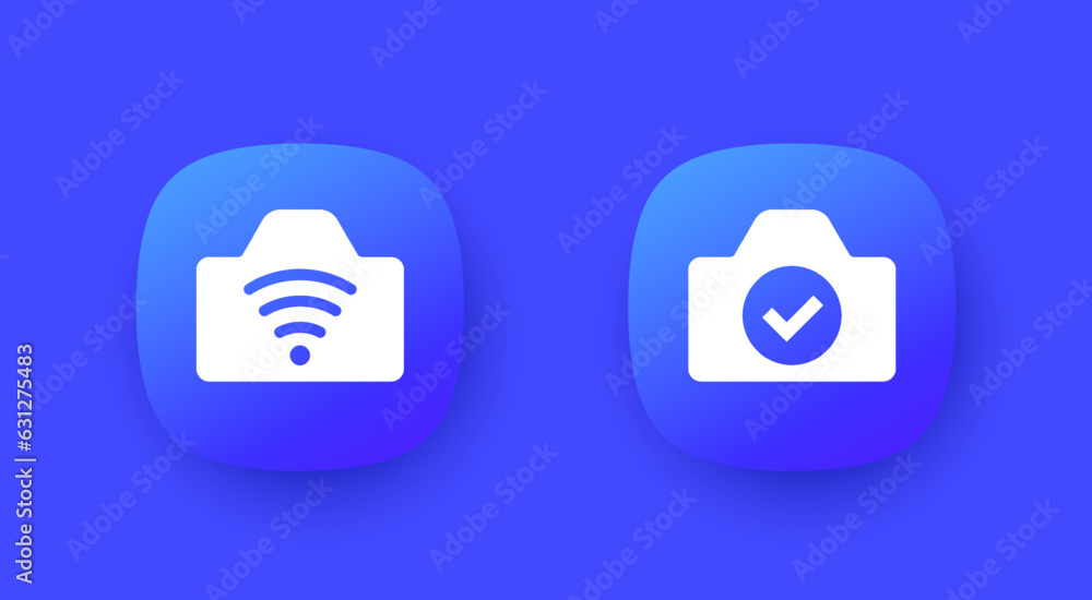 camera with wi-fi connection vector icons camera with wi-fi connection vector icons