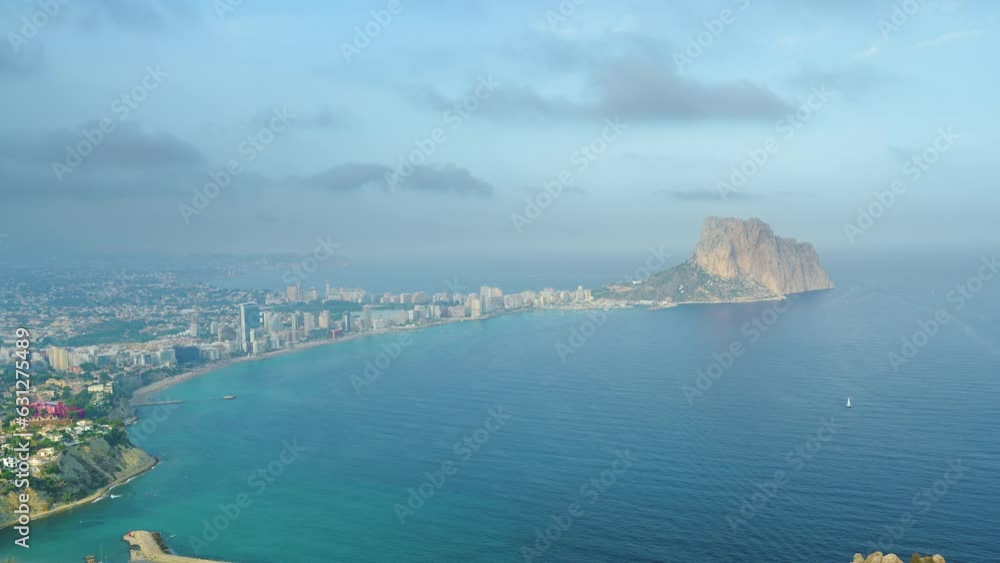 aerial and panoramic view of the bay of Calpe aerial and panoramic view of the bay of Calpe