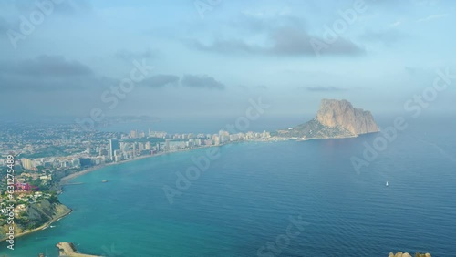 aerial and panoramic view of the bay of Calpe