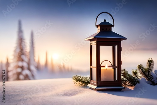 lantern in the snow © roman arts