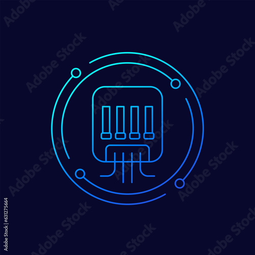 electric power box icon in linear design