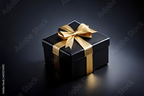 gift box on black background