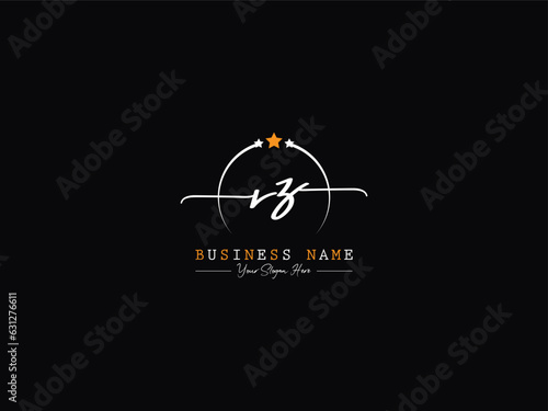 RZ zr Signature Letter Logo, Luxury Rz Logo Icon Design For Your Shop photo
