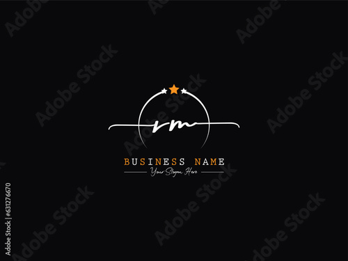 RM mr Signature Letter Logo, Luxury Rm Logo Icon Design For Your Shop