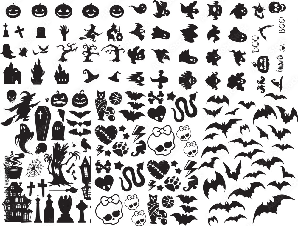 Halloween vector black and white