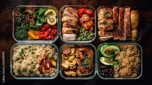 Balanced meal prep for a healthy lifestyle. AI generated