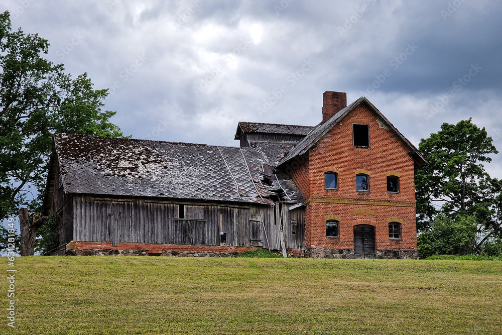 Kaive manor in summer day, Latvia. Kaive manor in summer day, Latvia.