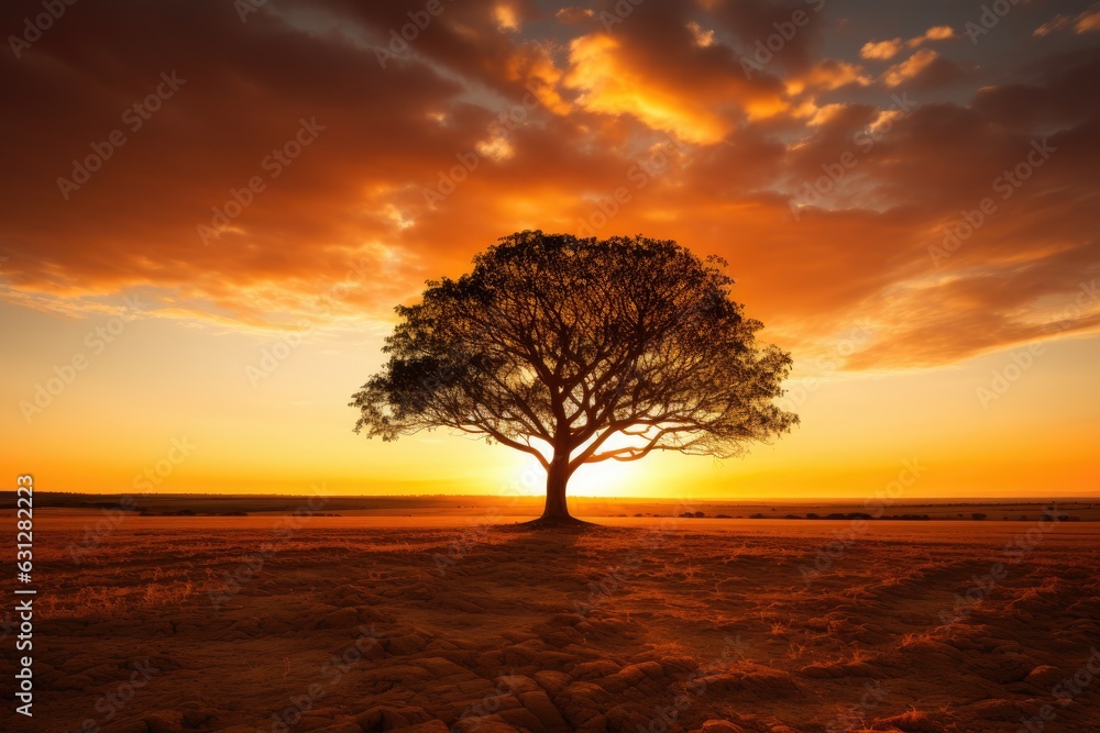 tree in sunset