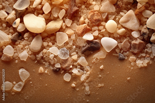 Detailed macro shot of fine sand grains, highlighting textures and patterns created by natural elements