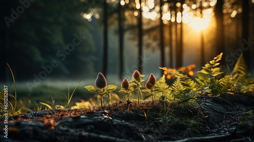 sunrise in the forest