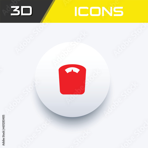 Weight scale, Weight machine fitness body building 3D icon