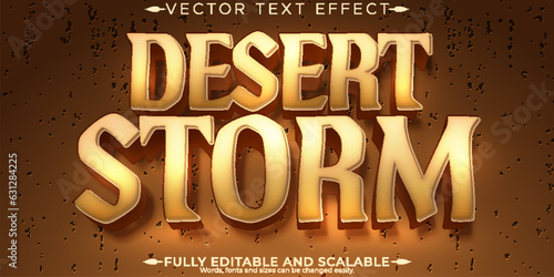 Editable text effect, desert storm text style