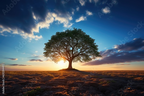 tree in the sunset