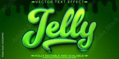 Jelly gum text effect, editable green and gelatin text style