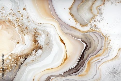 Natural White And Gold Marble Texture For Skin Tile Luxurious Background. Generative AI