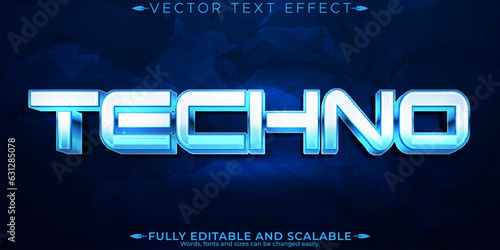 Techno text effect, editable robot and machine text style