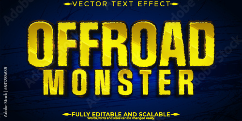 Offroad text effect, editable 3d dirty and adventure font style