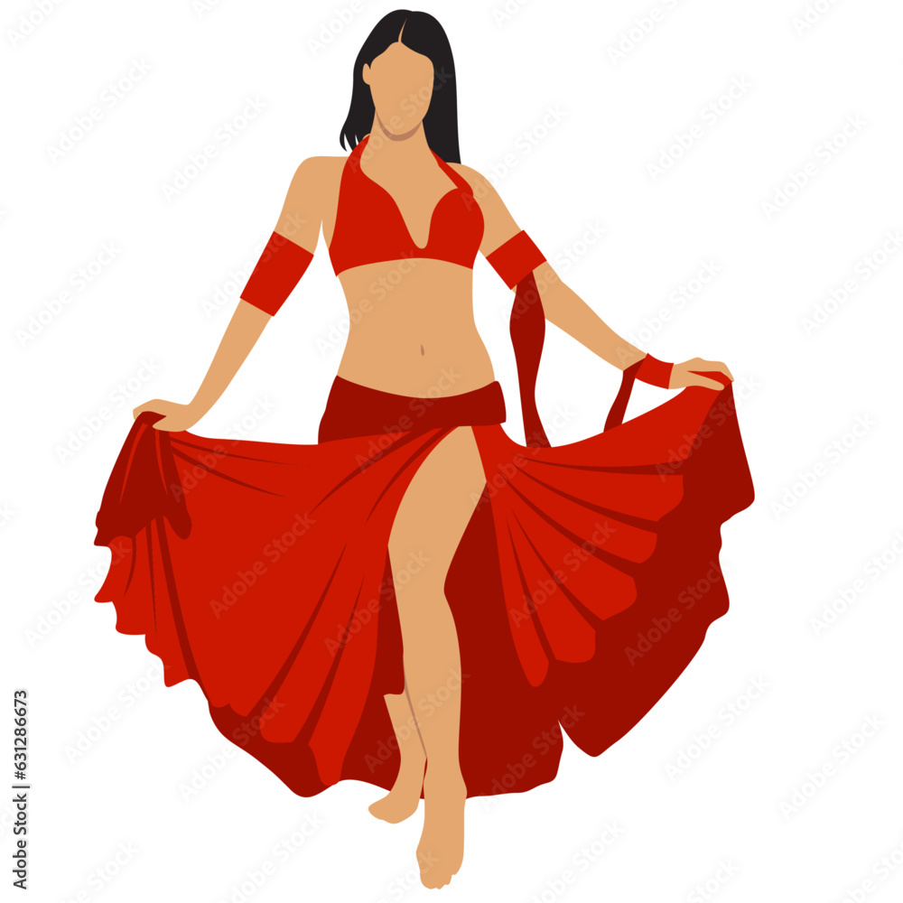 Belly dancer beautiful Egyptian belly dancer performing vector image Belly dancer beautiful Egyptian belly dancer performing vector image