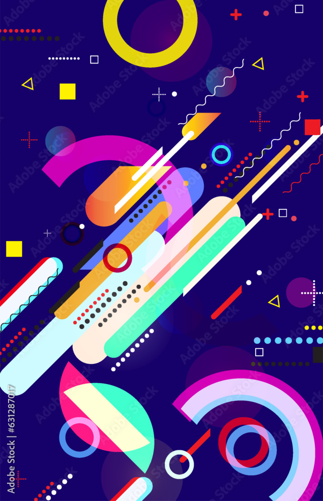 Abstract geometric background with colorful elements. Vector illustration. Eps 10.