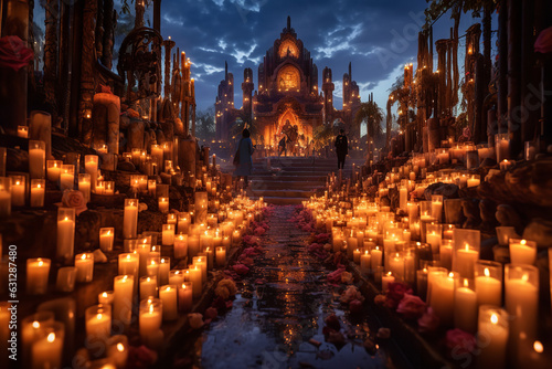 Luminous Remembrance  A Cemetery Glows with Hundreds of Candles During the Day of the Dead