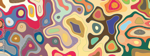 Paper cut topography background. Colorful papercut and multilayer cutout geometric pattern on the vector. Curved layers and shadow design.