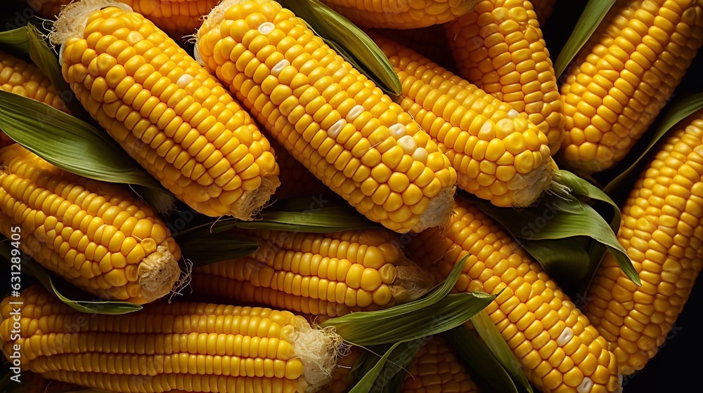 Close up of fresh corn seamless background with AI generative Close up of fresh corn seamless background with AI generative