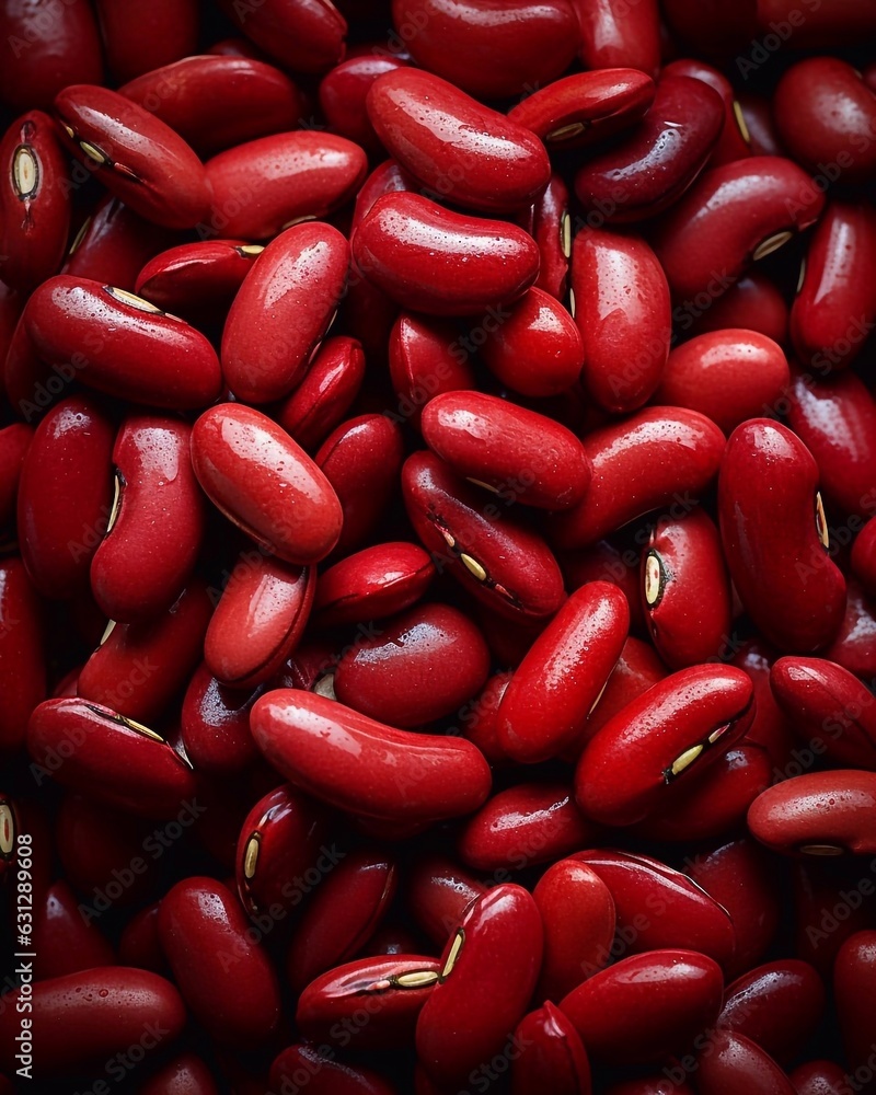 Red beans seamless background, top view. AI generative Red beans seamless background, top view. AI generative