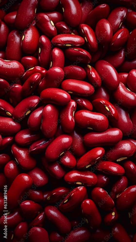 Red beans seamless background, top view. AI generative Red beans seamless background, top view. AI generative