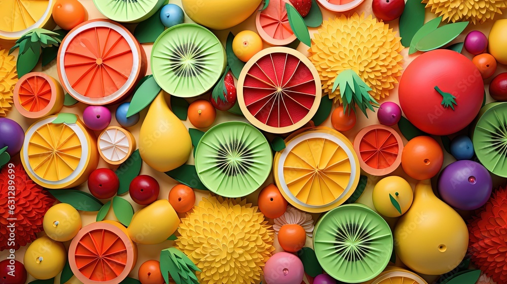 a bunch of different fruits and vegetables on a table top. generative ai a bunch of different fruits and vegetables on a table top. generative ai