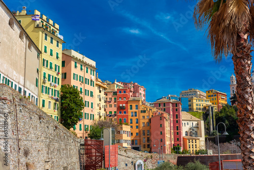 Fototapeta Naklejka Na Ścianę i Meble -  Colorful houses in Genoa, Liguria,  Italy