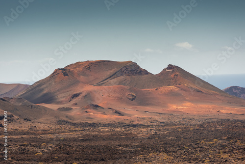 Volcanic landscape of Timanfaya National Park, Lanzarote, Canary Islands, Spain