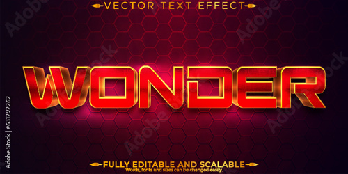 Editable text effect, wonder luxury text style