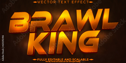 Fight gaming text effect, editable brawl and boxing text style.