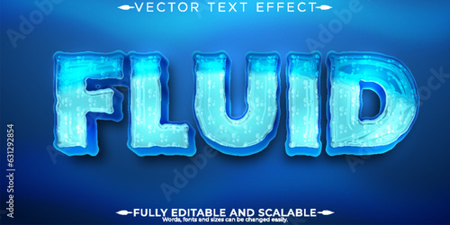 Fluid aqua text effect, editable water and ocean text style