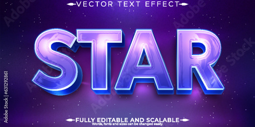 Star text effect, editable space and galaxy text style