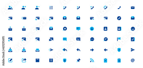 Web icons set, Communication Icons Pack. Thin line, Flat icon collection set. Contact Us web icons in line style. Web and mobile icon. vector illustration.