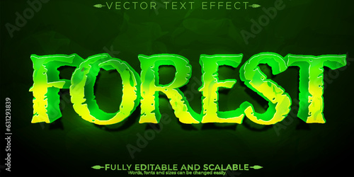 Forest text effect, editable tree and green text style