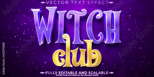 Witch club text effect, editable magic and wizard text style