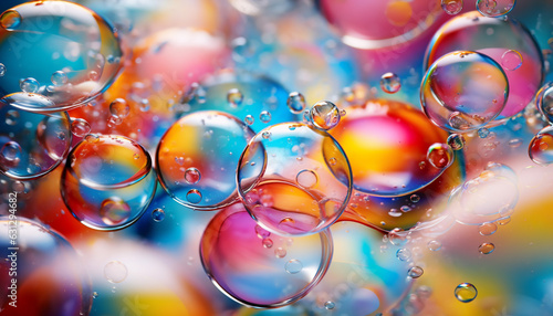 colorful soap bubbles abstract background made with generative AI