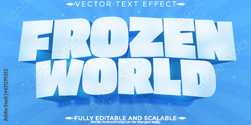 Frozen world text effect, editable ice and cold text style