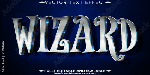 Wizard text effect, editable metallic and shiny text style