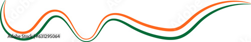 Indian Flag Independence Day Wavy Line Ribbon