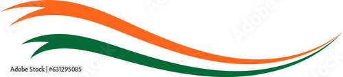 Indian Flag Independence Day Wavy Line Ribbon