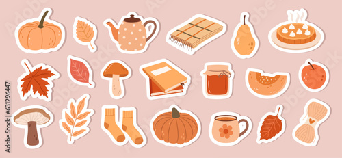 Cute autumn cozy stickers