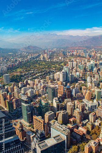 aerial view city of Santiago in Chile