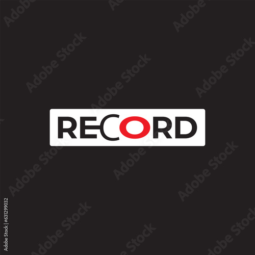 Vector music record studio logo design 