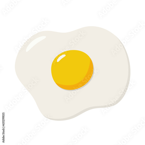 Fried egg isolated on a white background. Vector illustration in a flat style. Fried egg icon.	
