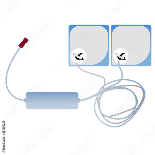 Defibrillator pediatric electrode pads illustration flat style vector image