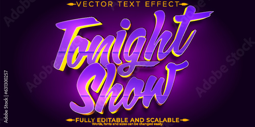 Tonight show text effect, editable music and party text style