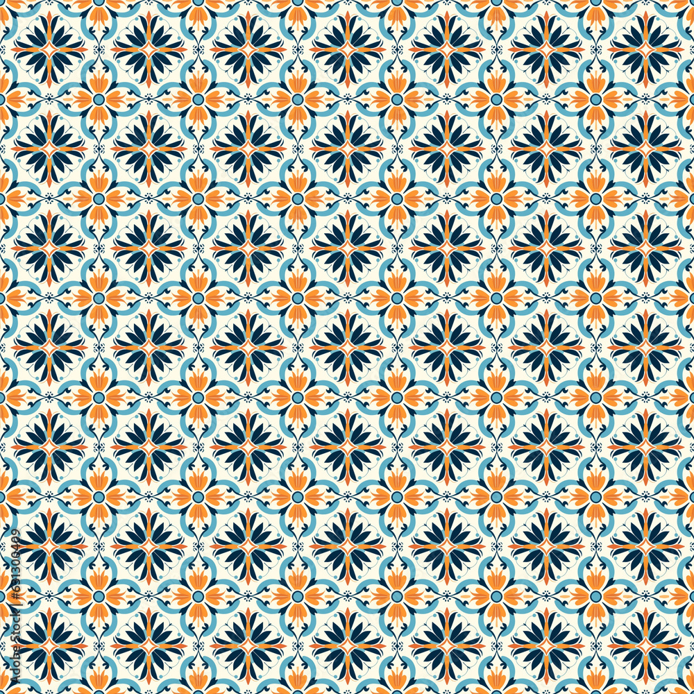 Dutch Tile Pattern. Generative Ai.